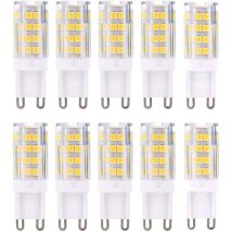 Ampoules Led G9, 5w Equivalent 40w Halogène Lampe Blanc 6000k Sans Scintillement Économie D'Énergie Non Dimmable (lot De 10) [classe Énergétique E]