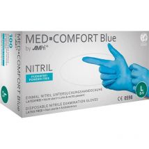 Einweghandschuhe Nitril, med comfort blue, puderfrei, Gr. l