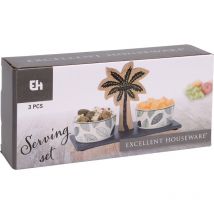 Excellent - set snack palmier 3 pièces 22 cm