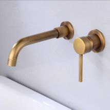 Ineasicer - An der Wand montierter Badezimmerhahn, Spültisch-Mischbatterie, Warm- und Kaltwassermischer, kein Auslaufen, einfache und schnelle