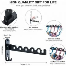 Hanbing - An der Wand montierter Kleiderständer, faltbarer Wäscheständer für Balkon, Badezimmer, Schlafzimmer, Wäsche vor dem Schlafengehen (schwarz,