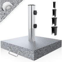 Base Ombrellone - 30 kg, in Granito, con Ruote e Maniglia, Quadrato - Basamento, Supporto per Ombrellone da Giardino, Basi per Ombrelloni, Piantana,