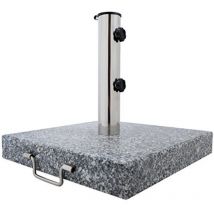 Scsports - anaterra Base de Sombrilla - Cuadrada, 40x40cm, de Pie, Granito, Acero Inoxidable, para Jardín, Asas, Ruedas, Portátil, Duradera