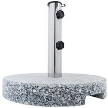 Base per Ombrellone - 20 kg, in Granito, Portatile, Rotondo, Maniglie Incassate - Basamento, Supporto, Base di Appoggio, da Esterno, Giardino,