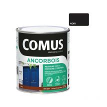 Ancorbois noir 1L - Peinture de protection et de décoration microporeuse 2 en 1 bois