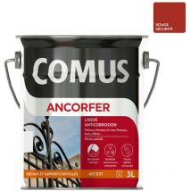 Ancorfer brillant 3L Rouge sécurité - Peinture-laque antirouille pour métaux et autres supports Comus