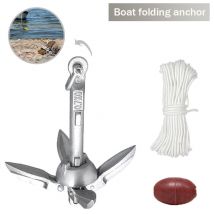 Yozhiqu - Ancre en fonte galvanisée à chaud , 0,7 kg Accessoires grappin pliable avec corde de 20 m - Pour la pêche, le kayak, le canoë, les petits
