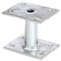 Pied de poteau Ø27mm 70 x 90mm galvanisé - Alberts