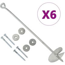 Ancres de terre 6 pcs 10x60 cm Métal galvanisé