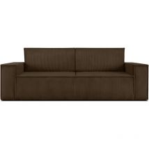 Napi Sofa 3 Sitzer, mit Schlaffunktion, in Pet Friendly Cord-Stoff, braun - Konsimo