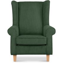 Konsimo - Klassische Sessel Miles Gepolsterter Und Sitzhocker, Dunkelgrün, Stoff, Classic, 82x105x97 Cm