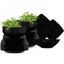 Konsimo Tafelservice Epiri (36-tlg.) Schwarzmatt Keramik Asian 25x21x17cm