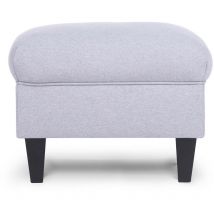 Sitzhocker zeitloses Design und pflegeleichter Stoff 'miles', Hellgrau, Stoff, Classic, 55x42x40 cm - Konsimo