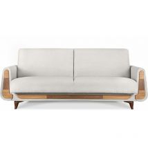 Gustavo Sofa 3-sitzer Mit Schlaffunktion, Weiß - Konsimo