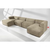Konsimo Buffo 7/8 Sitzer Panorama-ecksofa Mit Extrem Weicher Und Bequemer Sitz, Gelb