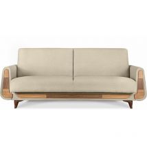 Gustavo Sofa 3-Sitzer mit Schlaffunktion, creme - Konsimo