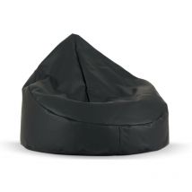 Konsimo – COSMO Sitzsack Schwarz – Öko-Leder – 150 kg Belastbarkeit – Pflegeleicht – Modernes Design