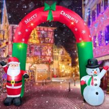 Tonchean - Andere Weihnachtsdekoration, 2,44 m aufblasbare Weihnachtsdekoration, Weihnachtsbogen mit Weihnachtsmann, selbstaufblasbare