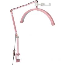 Decdeal - Andoer HD-M3X Lampe vidéo led de bureau en forme de demi-lune 3000 K-6000 k à intensité variable avec support de bureau à pince en c en