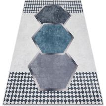 Andre 1863 Waschteppich Diamanten, geometrisch Anti-Rutsch - weiß / schwarz multicolour 160x220 cm