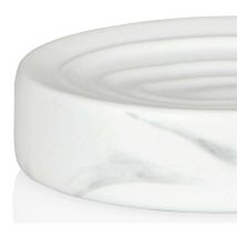 Andrea House - BA68131 Jabonera de Baño de Cerámica Efecto Mármol Blanco - ref: BA68131