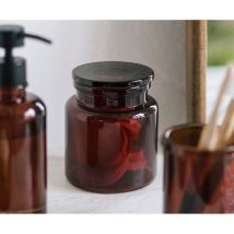 Andrea House - BA70106 Caja Para Algodones De Cristal Moderna Marrón - ref: BA70106