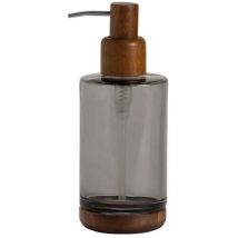 Spender aus grauem glas und akazie