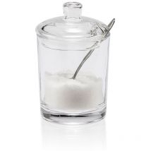 Sucrier avec cuillère en verre transparent - Ø7x11 cm - Métal - Verre Andrea House MS21523