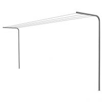 Andrys Srl - Andrys - Étendoir à linge en tube rond, non démontable à sceller, sans fils, avec bouchons en pvc noirs, en fer, couleur gris, 80 x 40 x