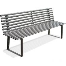 Andrys - Panchina da Esterno Design Moderno, con Viterie e Tappi in Pvc Neri, in Acciaio Zincato a Freddo con Verniciatura in Polvere, Colore Nero,