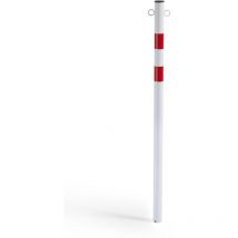 Andrys Srl - Andrys - Poteau de Signalisation avec Autocollants Réfléchissants Rouges, Avec Anneaux pour Chaîne, à Encastrer, avec Tube en pvc Noir,
