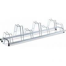 Andrys Srl - andrys - Rastrelliera Porta Biciclette a Terra 7 Posti, anche per Bici con Freno a Disco, Colore Argento, 196 x 42 x 40 cm