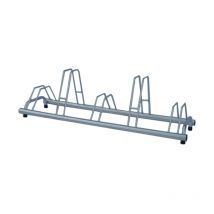 Andrys Srl - Andrys - Râtelier Porte-vélos au sol, avec postes hauts et bas, embouts, en acier inoxydable, couleur grise, 140 x 42 x 150 cm, 5 places