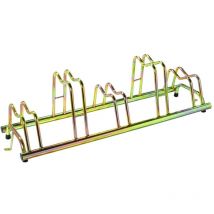 Andrys Srl - Andrys - Support de sol pour vélos extérieur et intérieur avec bouchons en pvc noir, en acier galvanisé à froid, couleur or tropical,