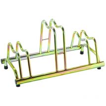 Andrys Srl - Andrys - Support de vélo au sol pour l'extérieur et l'intérieur avec embouts en pvc noirs, en acier galvanisé à froid, couleur or