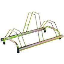Andrys Srl - Andrys - Râtelier Porte-vélos au sol pour extérieur et intérieur, 3 places, avec postes hauts et bas, galvanisé à froid, or tropical, 77