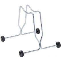 Andrys Srl - Andrys - Soporte para Bicicletas de 1 Puesto, con Ruedas Fijas, También para Bicicletas con Freno de Disco, de Acero, Color Plata, 35 x