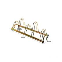 Andrys - Soporte para Bicicletas de Suelo para Exteriores e Interiores de 5 Puestos, Plazas Altas y Bajas, Tropical Oro, 140 x 42 x 40 cm