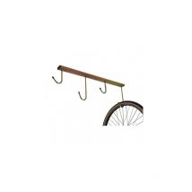 Andrys Srl - Andrys - Support mural pour 6 vélos, avec bouchons en pvc noirs, en acier galvanisé, couleur or tropical, 5 x 30 cm - Finitura: Zincato