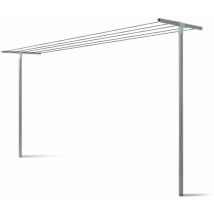 Andrys Srl - Andrys - Tendedero de Ropa de Tubo Cuadrado, Desmontable, para Cementar, Sin Cables, con Tapones, de Acero, Color Gris, 80 x 40 x 220