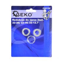 Anelli di riduzione dischi con foro 22mm set 3 pz rondelle 20/16/12,7mm Geko