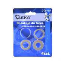 Geko - anelli di riduzione dischi con foro 32mm set 4 pz rondelle 30/25/20/16