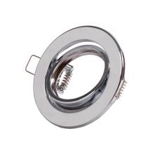 Squillare Riflettore Downlight Circolare Inclinabile 'Vepa' Acciaio 90mm - Cromato