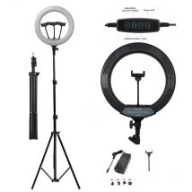 Anello Luminoso a Led con Treppiedi per Selfie Asta Telescopica con Cerchio 36cm