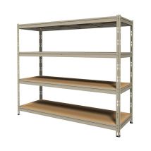 Kit Scaffale Legno Metallo, 4 Ripiani