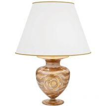 Anfora Stoff-Tischlampe mit rundem konischem Schirm 24 Karat Gold - Kolarz