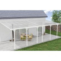 Angebaute Pergola/carport 24m² Kleo 800l300 Aluminium Weiß