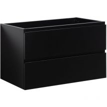 Badplaats - Waschbeckenunterschrank Angela 80cm - Mat Schwarz - Unterschrank