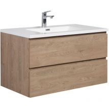 Badplaats - Mobile da bagno Angela 90cm Rovere Castagno - armadio mobiletto lavabo