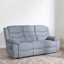 Angelo Dark Grey Fabric 3 Seater Recliner Sofa Grey